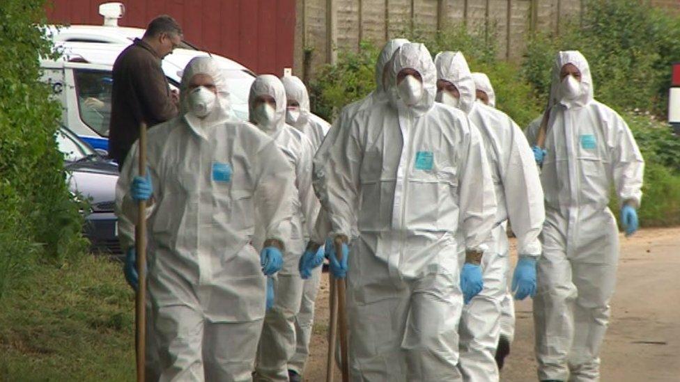 Forensic teams in Weybread