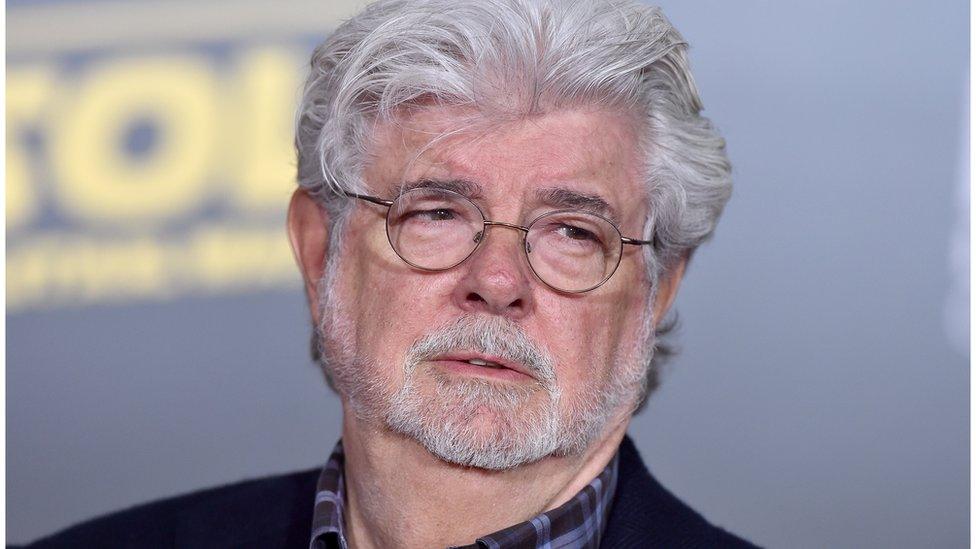 George Lucas at the premiere of Mandalorian.