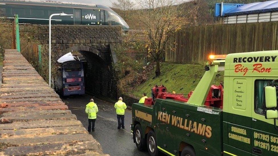 A recovery vehicle at the scene