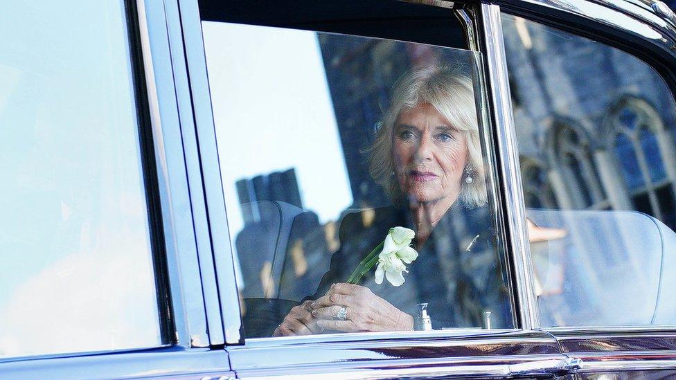 The Queen Consort leaves Cardiff castle