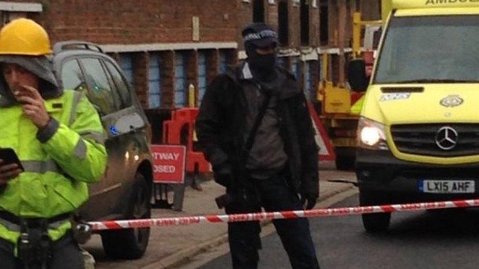 Armed police at the scene in Wood Green