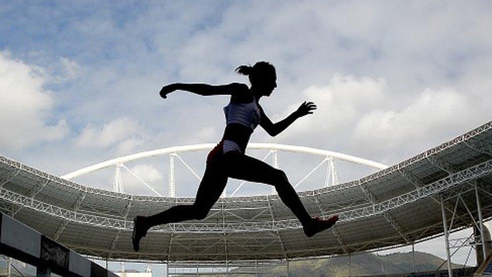 Zulema Arenas of Peru competes in a steeplechase test event for Rio 2016