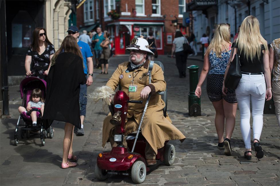 Steampunk enthusiast at the festival in 2016