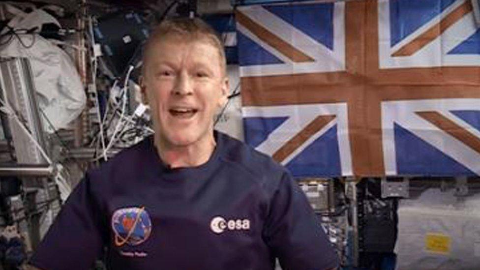 Tim Peake on board at the International Space Station