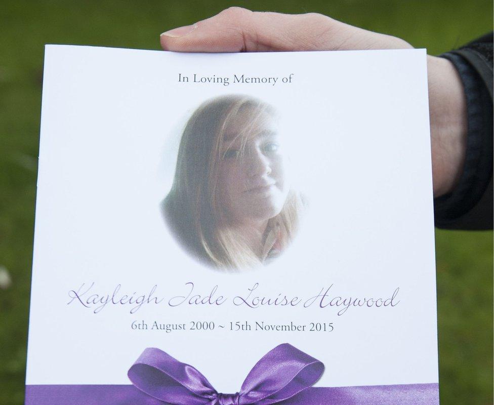 Kayleigh Haywood order of service