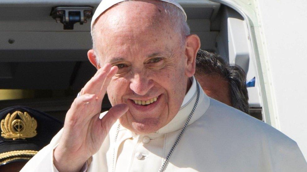 Pope boards plane