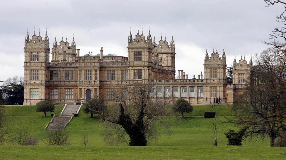 Exterior view of Mentmore Towers in Mentmore, Buckinghamshire