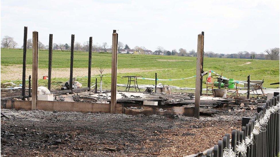 Fire at The White Horse, Tea Green