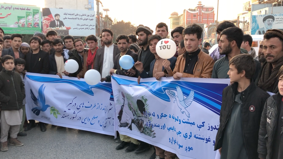 A protest in support of peace in Kunduz