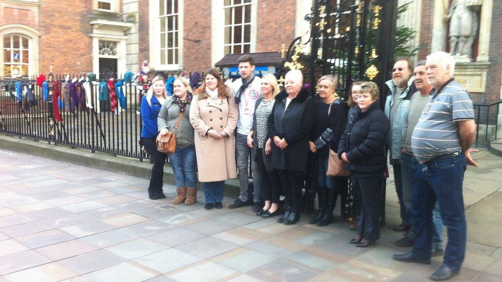 Yarn bombers in Worcester