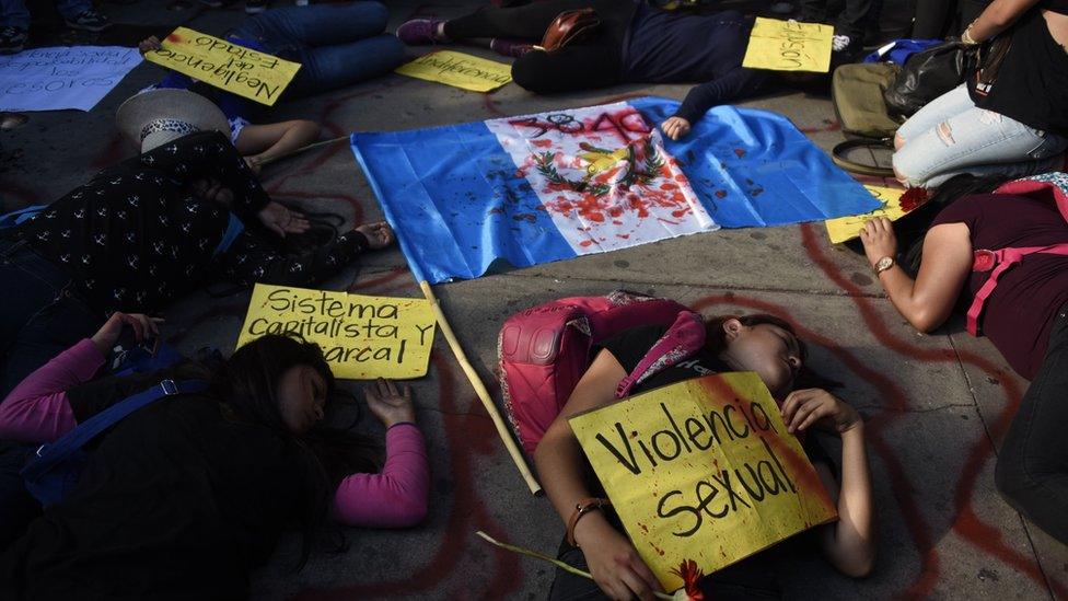 Protesters in Guatemala City drew attention to the alleged abuse in the home