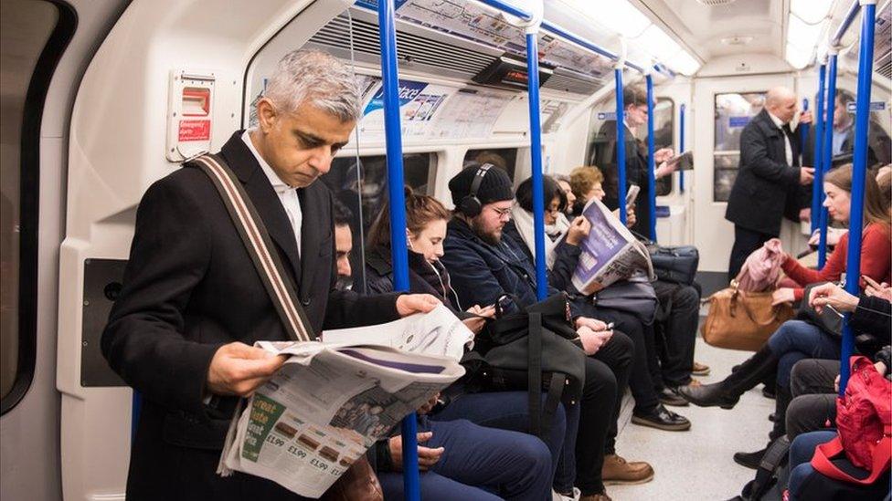 Sadiq Khan on Tube