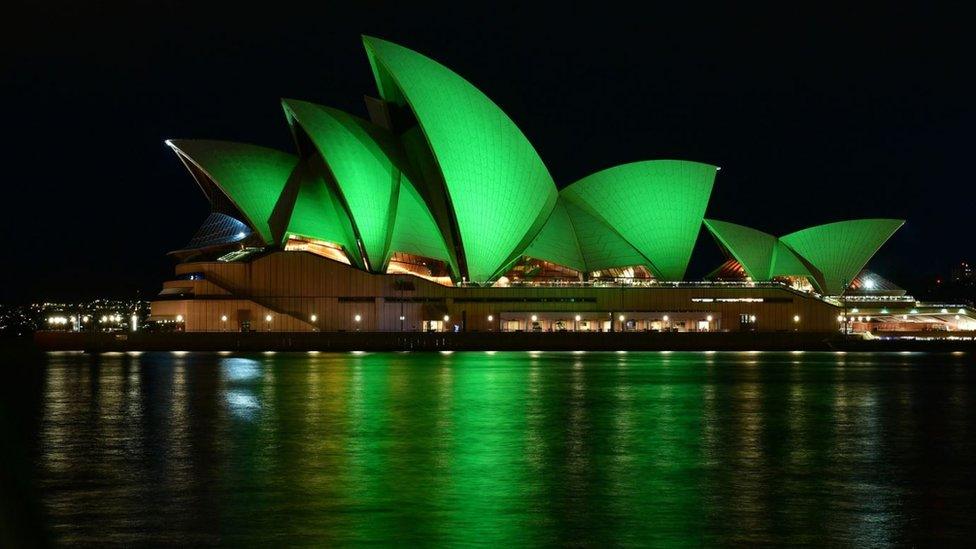 Sydney Opera House goes green for St Patrick