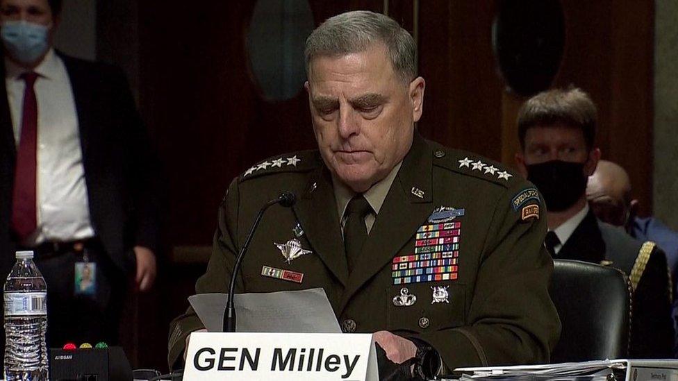 Gen Milley at the Senate hearing