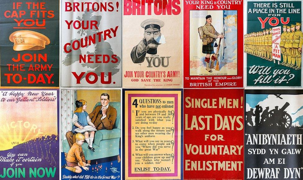 World War One recruitment posters