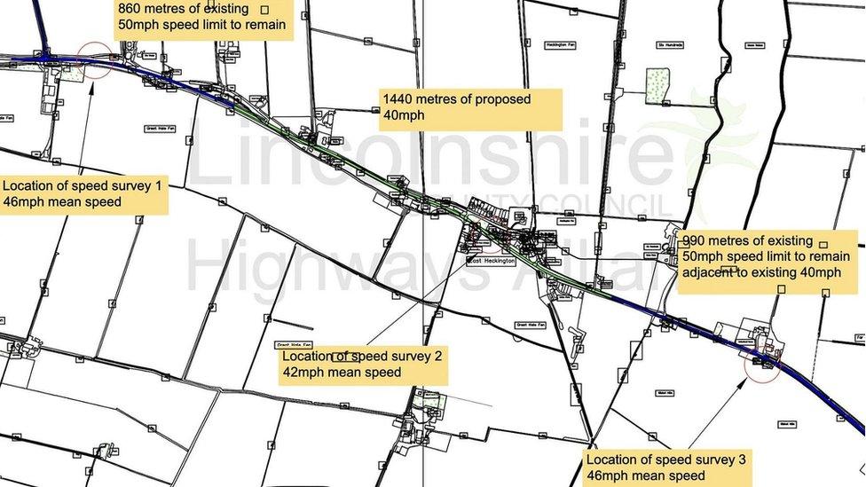 Plans for propsed speed reduction on A17