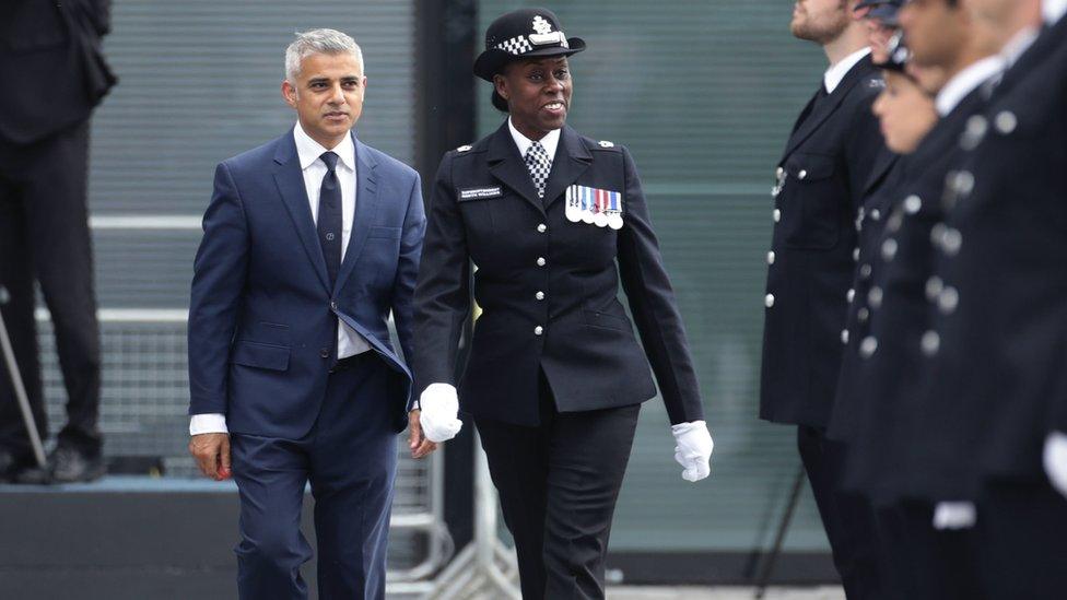 London Sadiq Khan (left) with Supt Robyn Williams