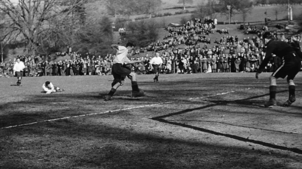 The team playing Shrewsbury, Wem and Whitchurch Teams in 1948