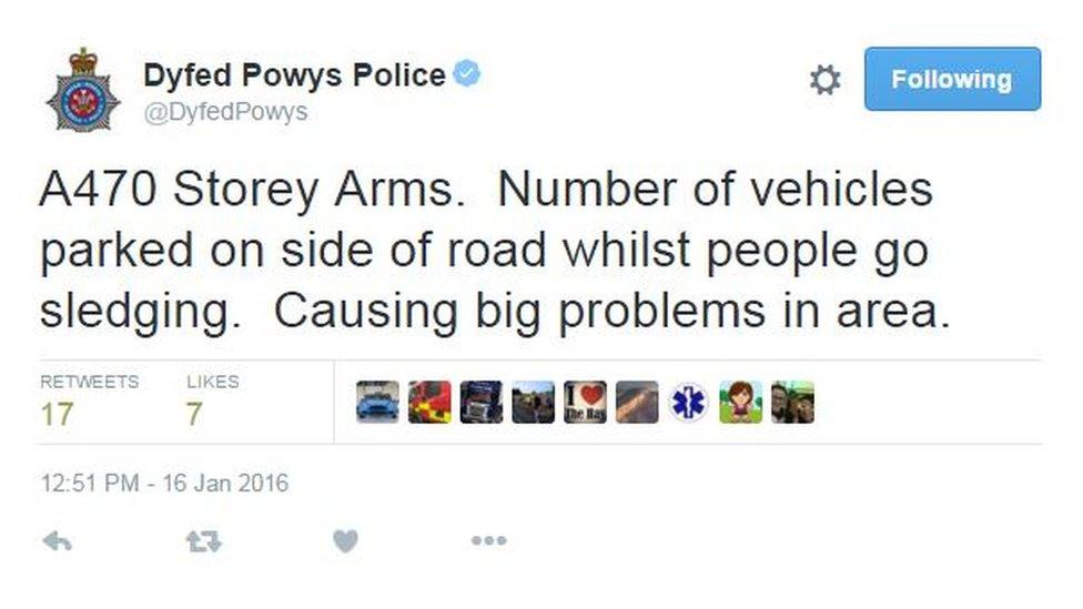 Tweet from Dyfed-Powys Police