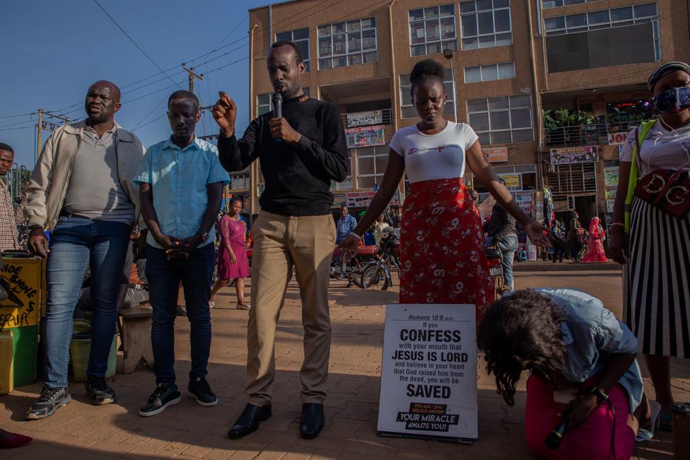 A preaching group in Uganda