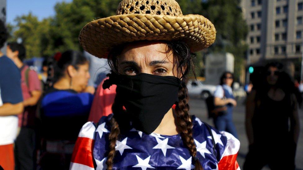 Protester in Chile