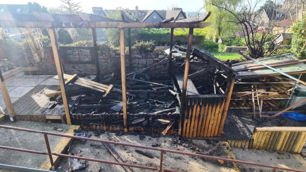 Fire damage to Clevedon's Men Shed