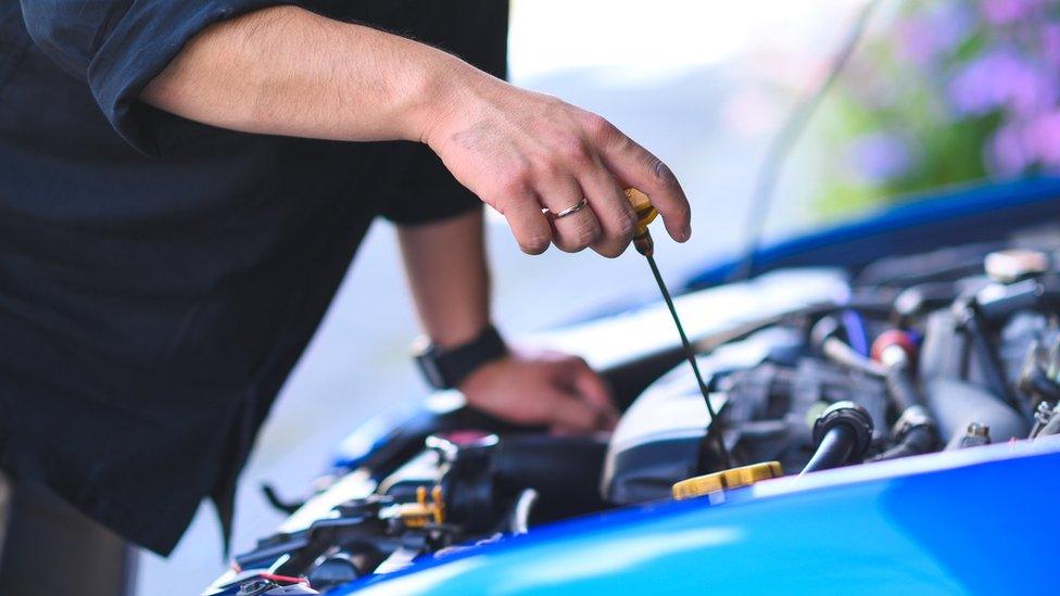 Car being fixed