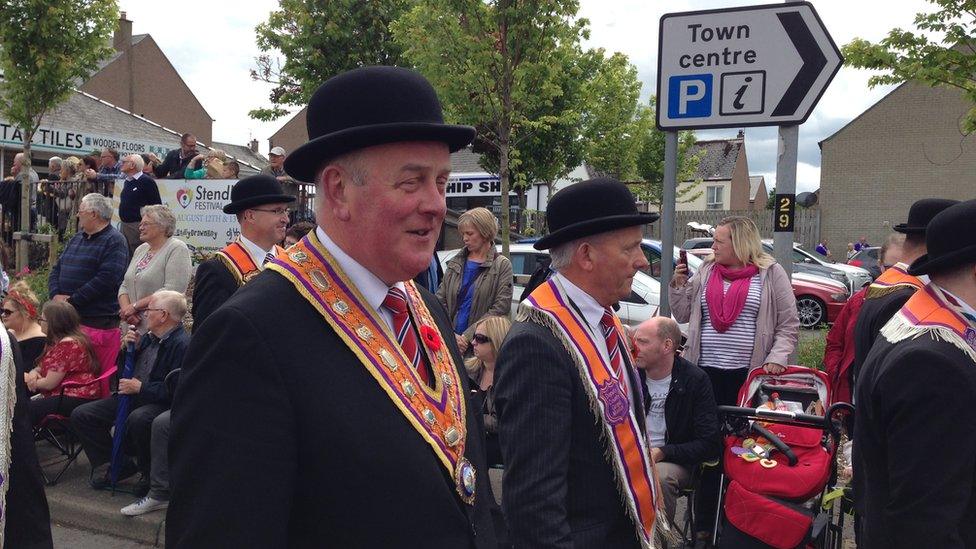 Grand Master Edward Stevenson at the parade in Limavady