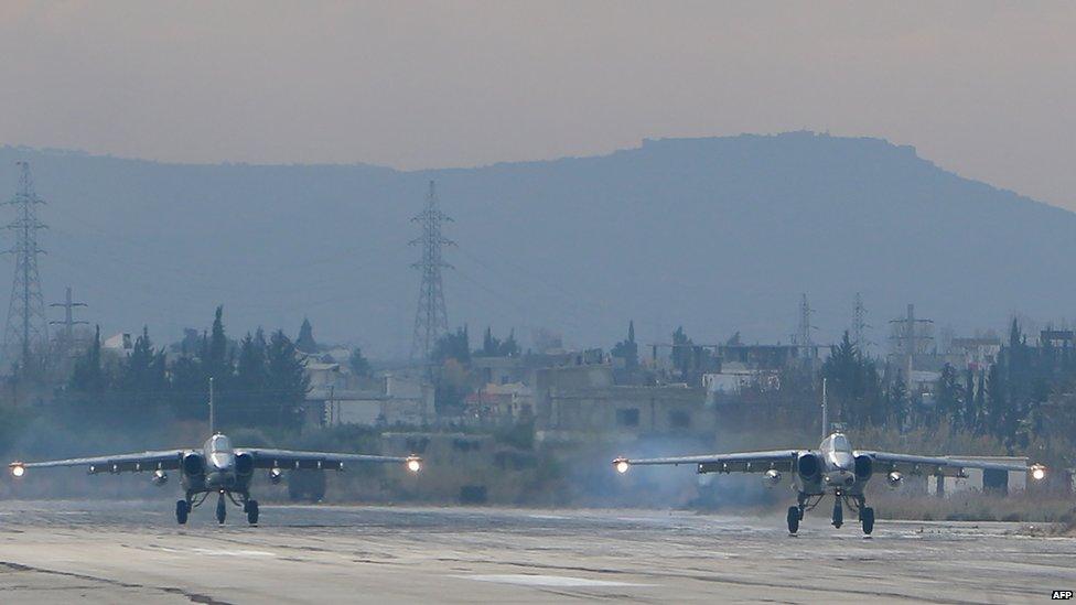 Russian Su-25 bombers in Latakia