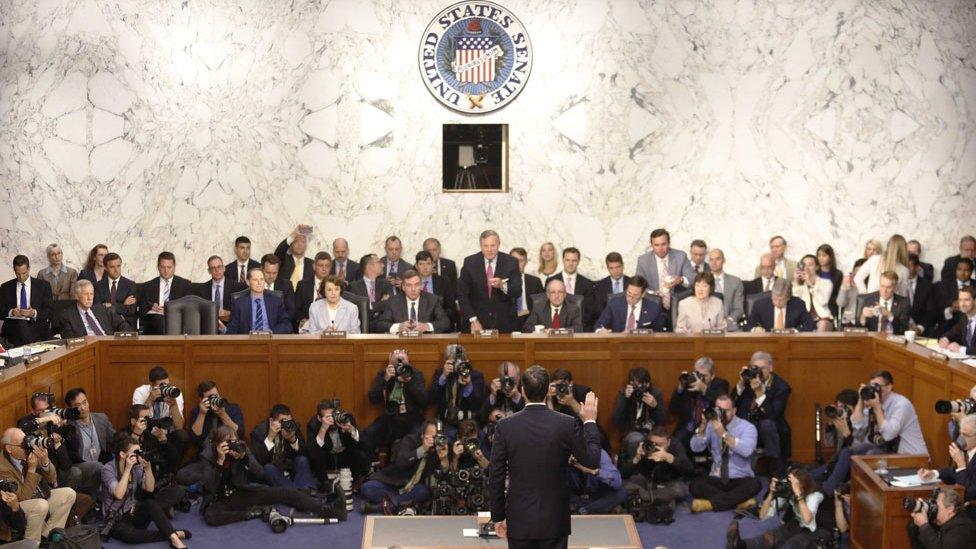 Comey takes the oath at hearing