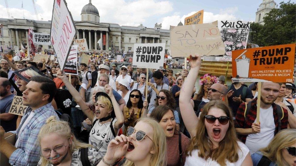 Protestors in London