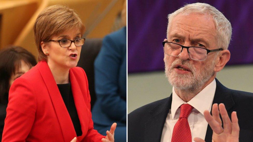 Nicola Sturgeon and Jeremy Corbyn