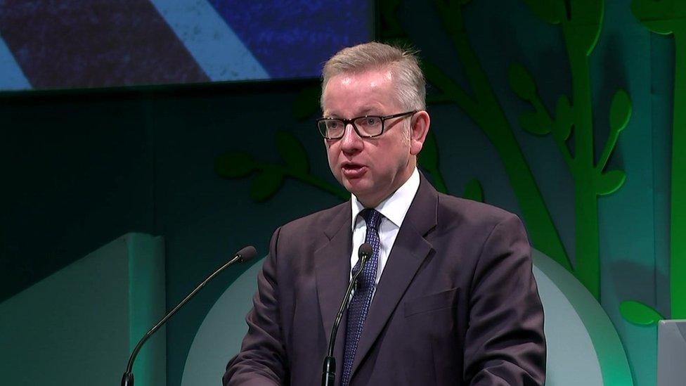 Michael Gove giving his speech