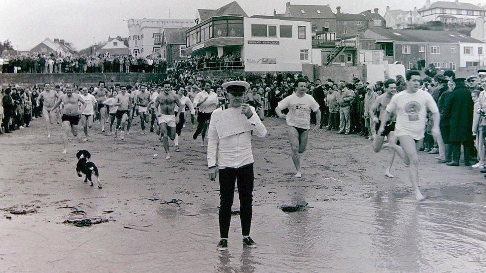 One of the early Saundersfoot New Year's Day swims