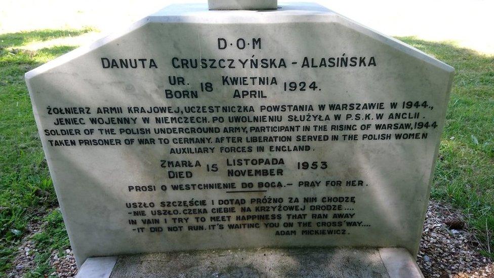 Grave of Danuta Gruzsczynska-Alasinska