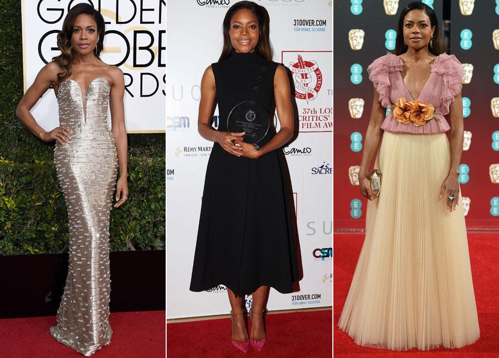 Naomie Harris at the Golden Globes, the London Critics' Circle Film Awards and the Bafta Film Awards