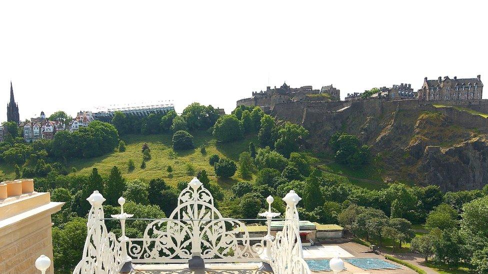 View of Edinburgh Castle from 100 Princess Street