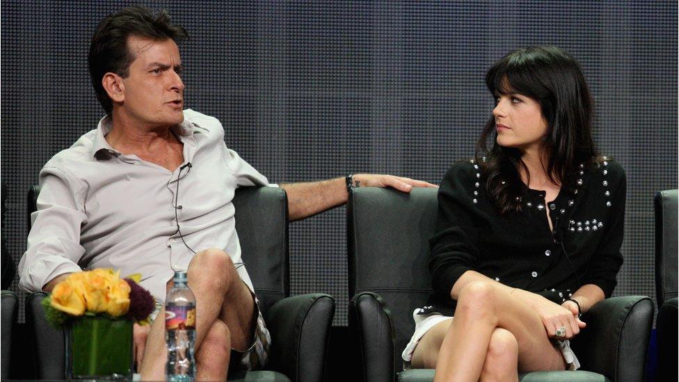 Charlie Sheen and Selma Blair