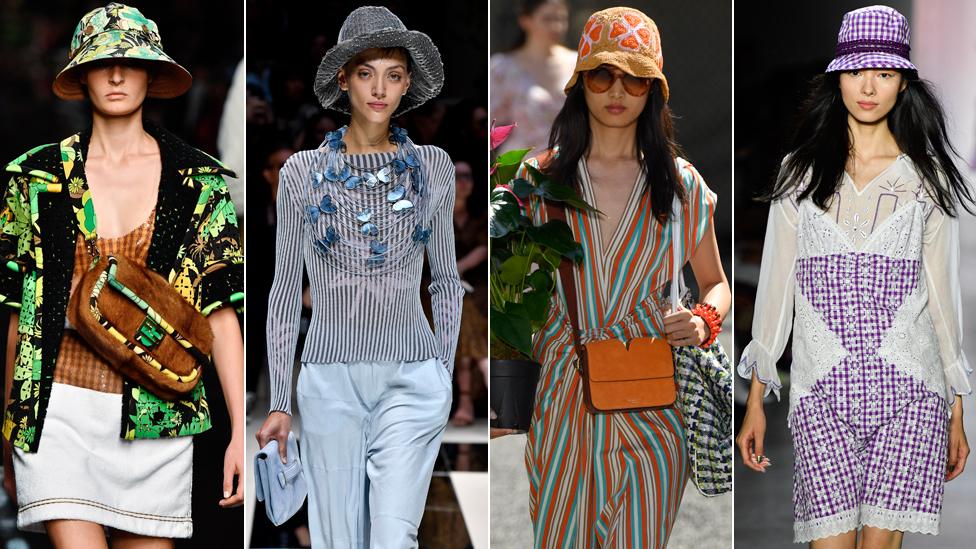 Bucket hats by Fendi, Giorgio Armani, Kate Spade, Anna Sui