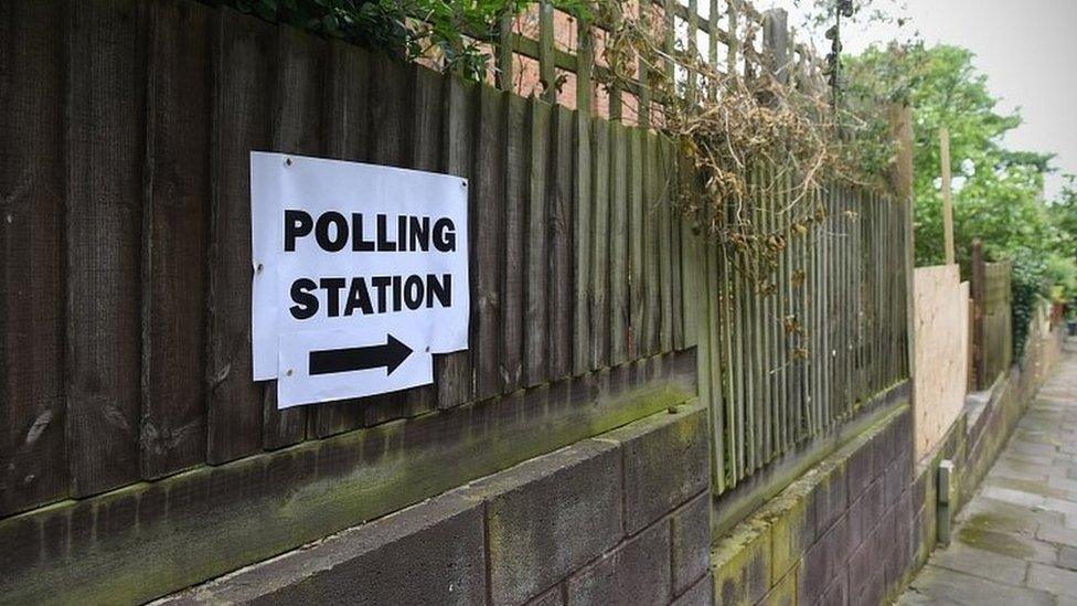 Polling station at the 2017 general election