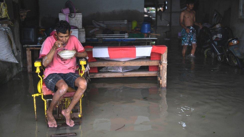 Man at home in Thai province of Nakhon Si Thammarat