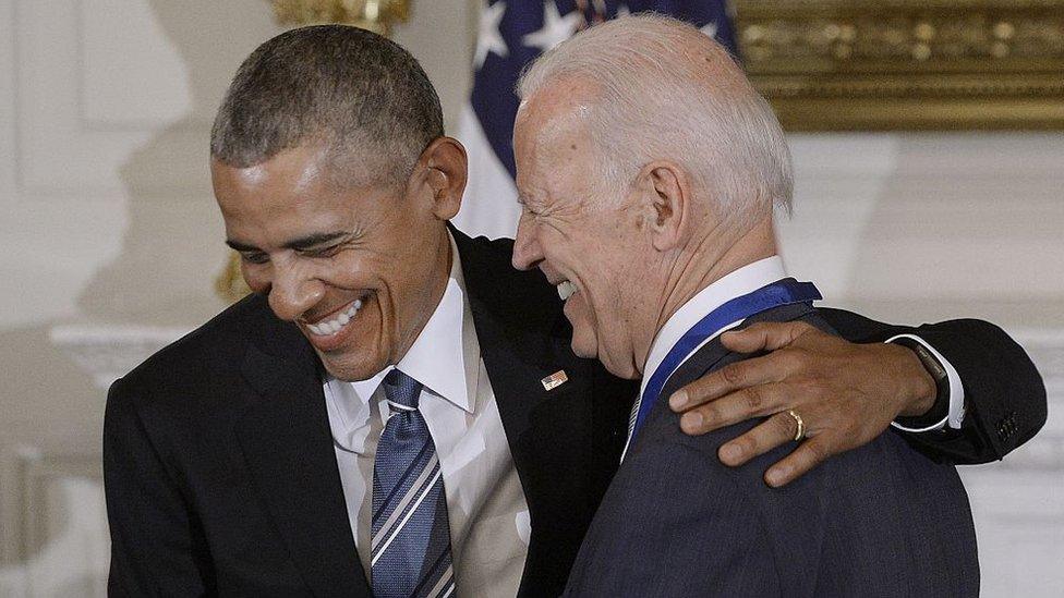 File image of Barack Obama embracing Joe Biden