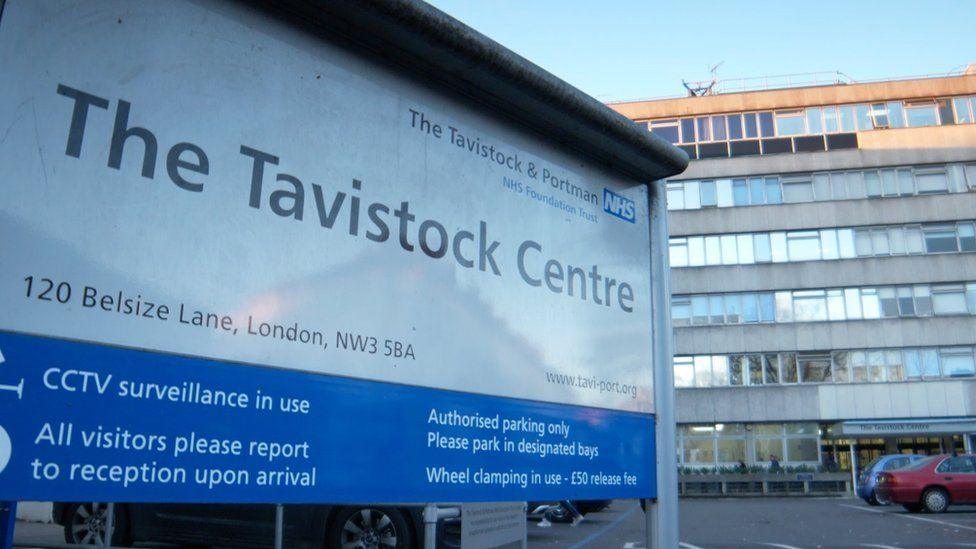 The sign outside the gender care clinic run by Tavistock and Portman NHS Trust in London