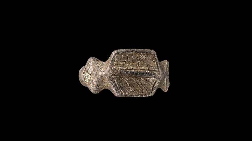 A Medieval silver-gilt ring, found in Cilcain, Flintshire