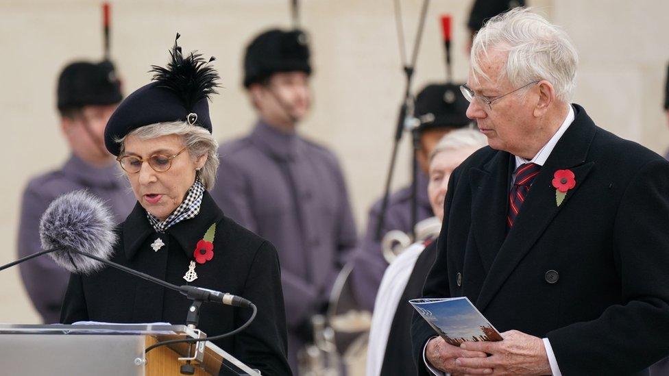 The Duke and Duchess of Gloucester marked the anniversary at the Armed Forces Memorial in the National Memorial Arboretum, Alrewas, Staffordshire