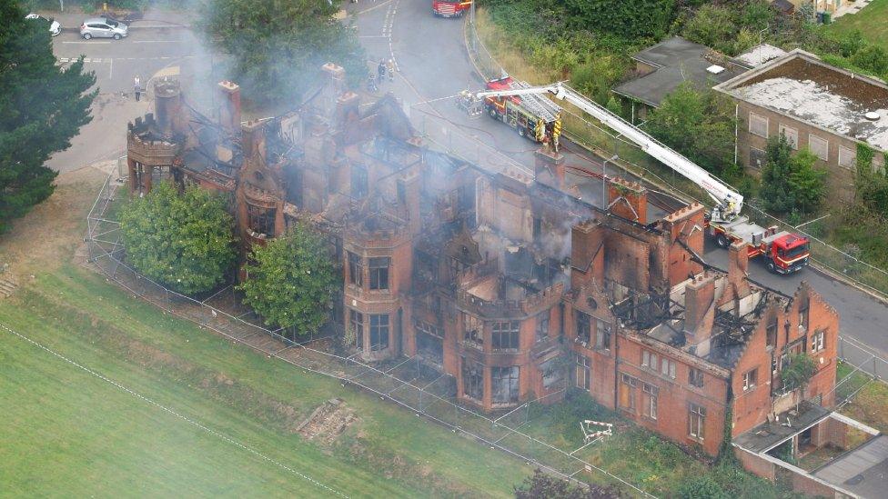 Little Plumstead Hall from the air