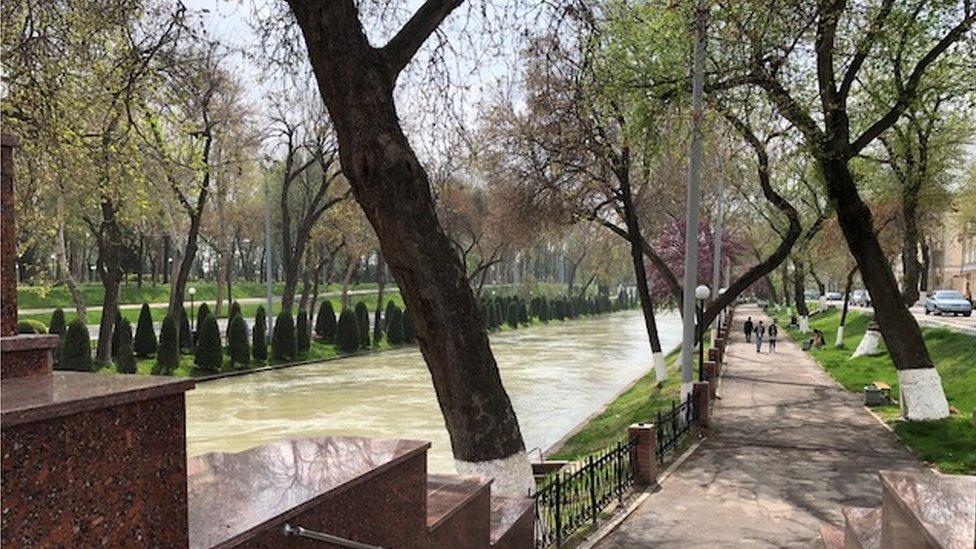 Spring along the River Ankhor in Tashkent