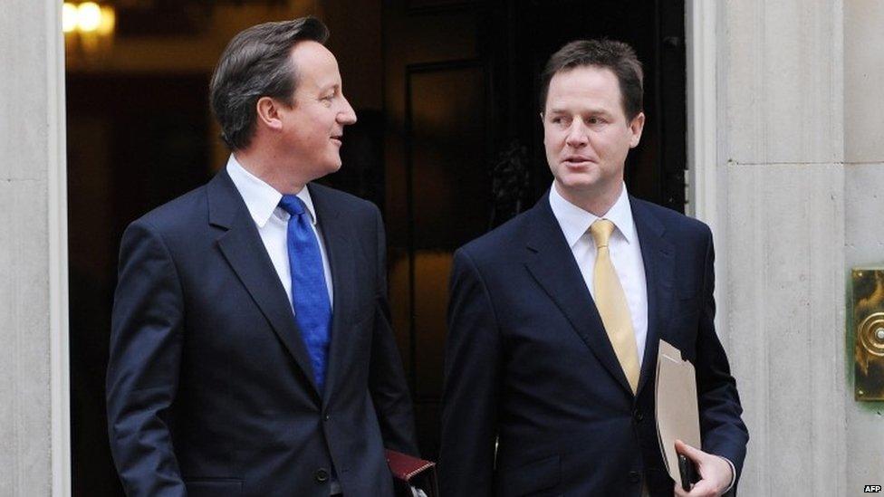 David Cameron and Nick Clegg in 2012