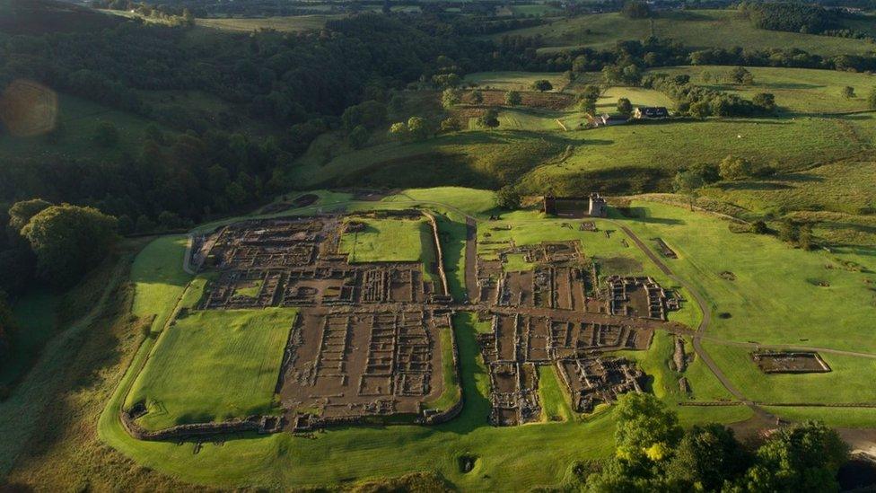 Aerial view of Vindolanda