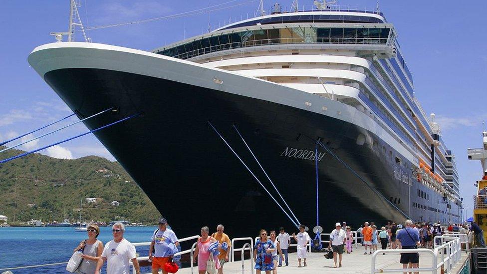 The Ms Noordam in Road Town, British Virgin Islands